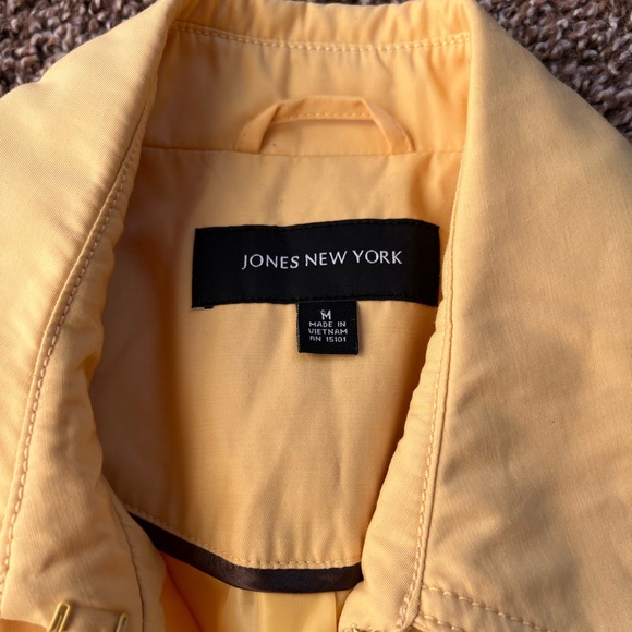 Jones New York Yellow Trench Coat Jacket Size Medium - Picture 5 of 6